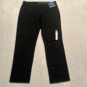 Arizona Jean Co. Men's Black Straight Leg, Distressed Knee Jeans - 34X29